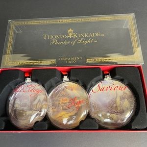 Thomas Kinkade Painter of Light Ornament Trio